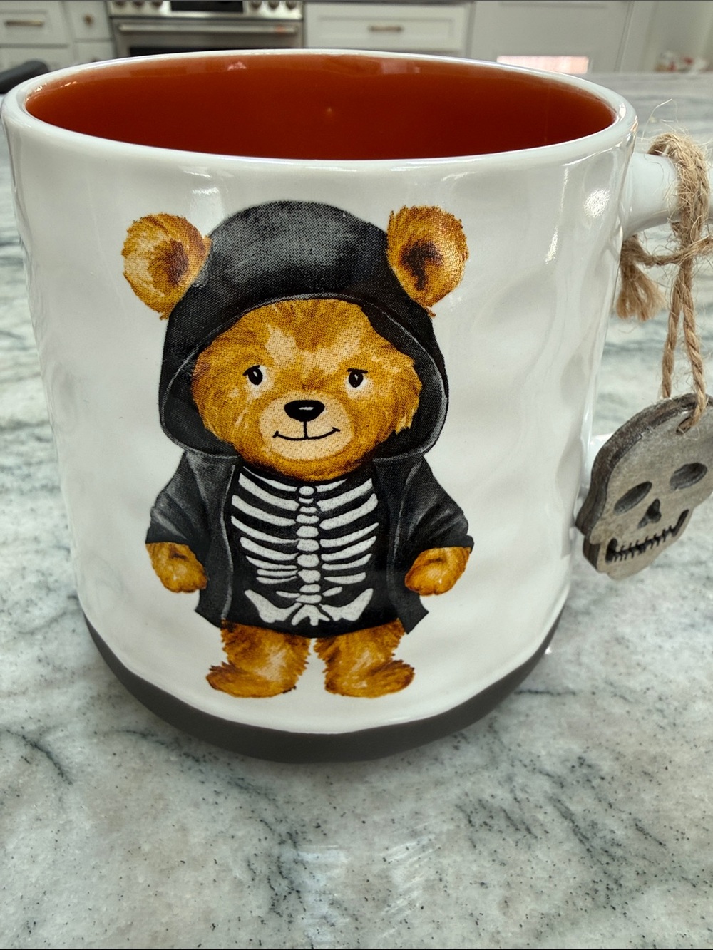 Teddy Bear Skeleton Halloween Ceramic Mug w